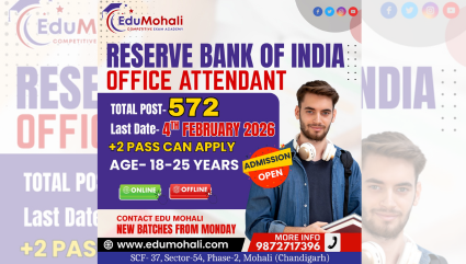 RBI Office Attendant Recruitment 2026 - Bright Institute Mohali
