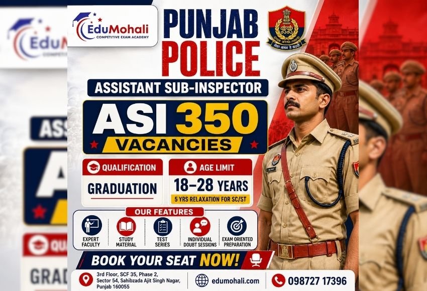 Punjab Police ASI Recruitment 2026 - Edu Mohali